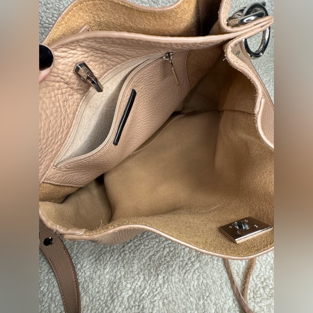 Rebecca Minkoff Darren Deerskin Leather Shoulder Bag Pink Slouchy Soft Classy - Picture 8 of 8